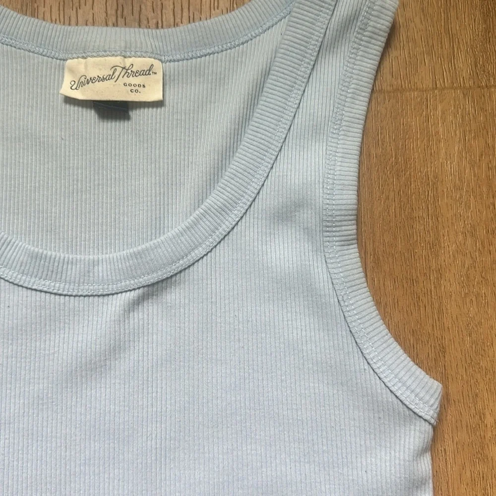 Universal Thread Women's Light Blue Ribbed Racerback‎ Tank - Picture 2 of 9
